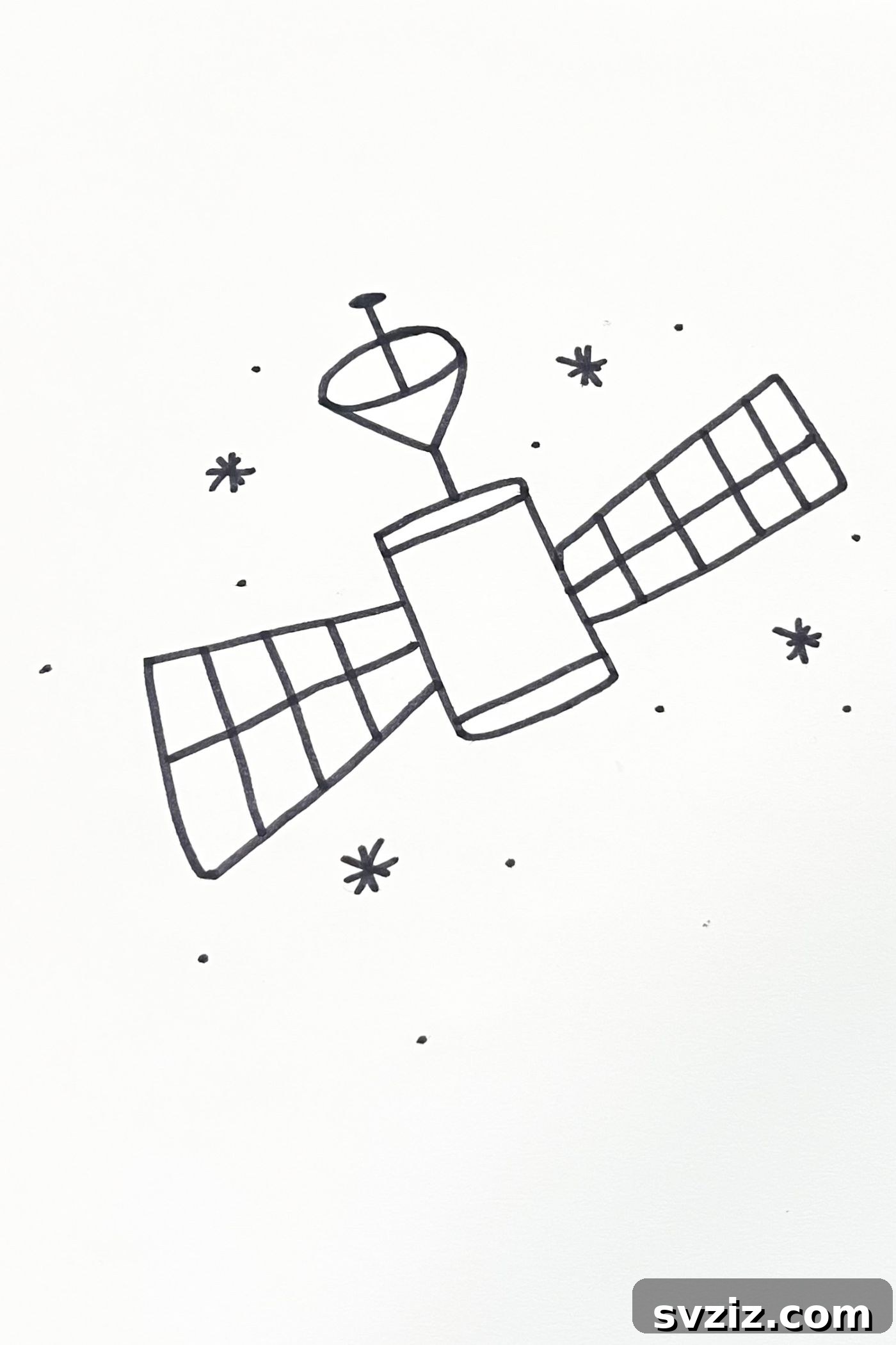 31 Cosmic Drawing Inspirations 3 Detailed satellite drawing ideas for space art