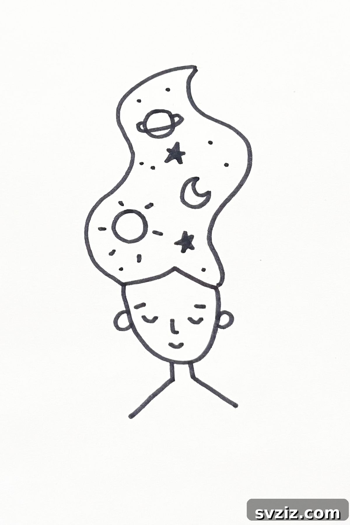 31 Cosmic Drawing Inspirations 26 Creative 'Out of This World' Hair drawing idea