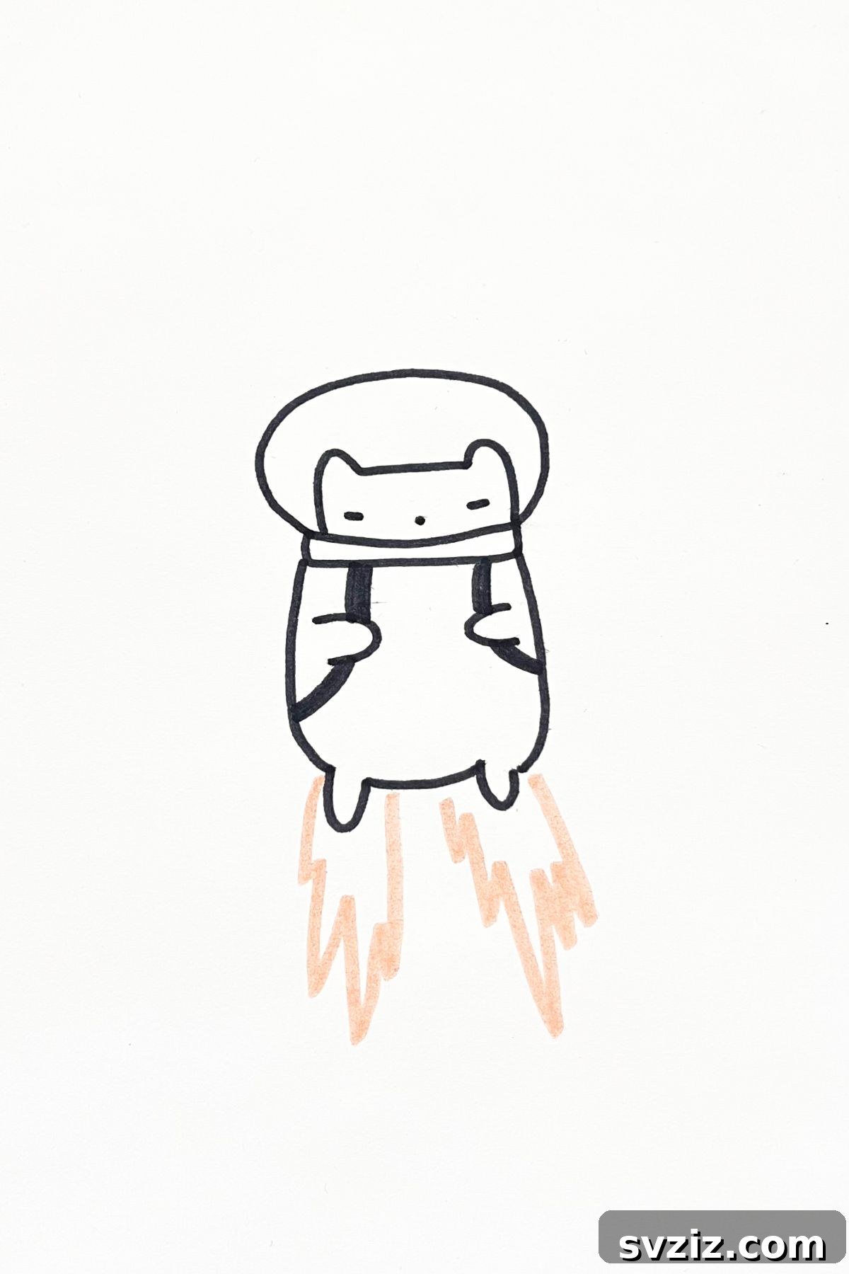31 Cosmic Drawing Inspirations 30 Adventurous jet pack cat drawing idea