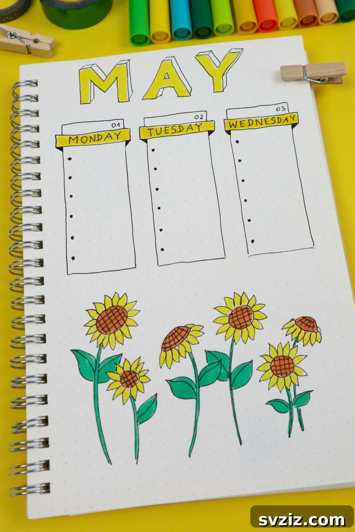 25 Radiant Sunflower Bullet Journal Designs 15 bullet journal Bannered To-Do Lists