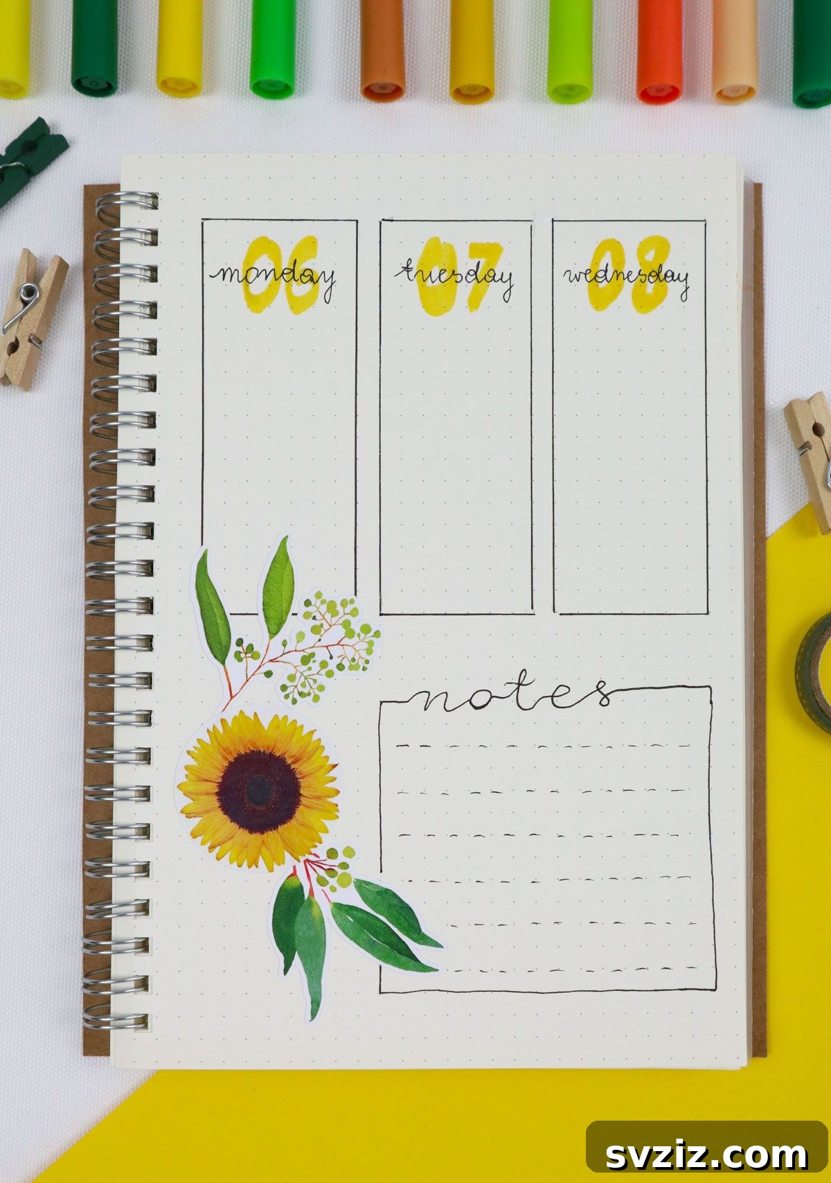25 Radiant Sunflower Bullet Journal Designs 21 bullet journal Daily To-Do List with Notes