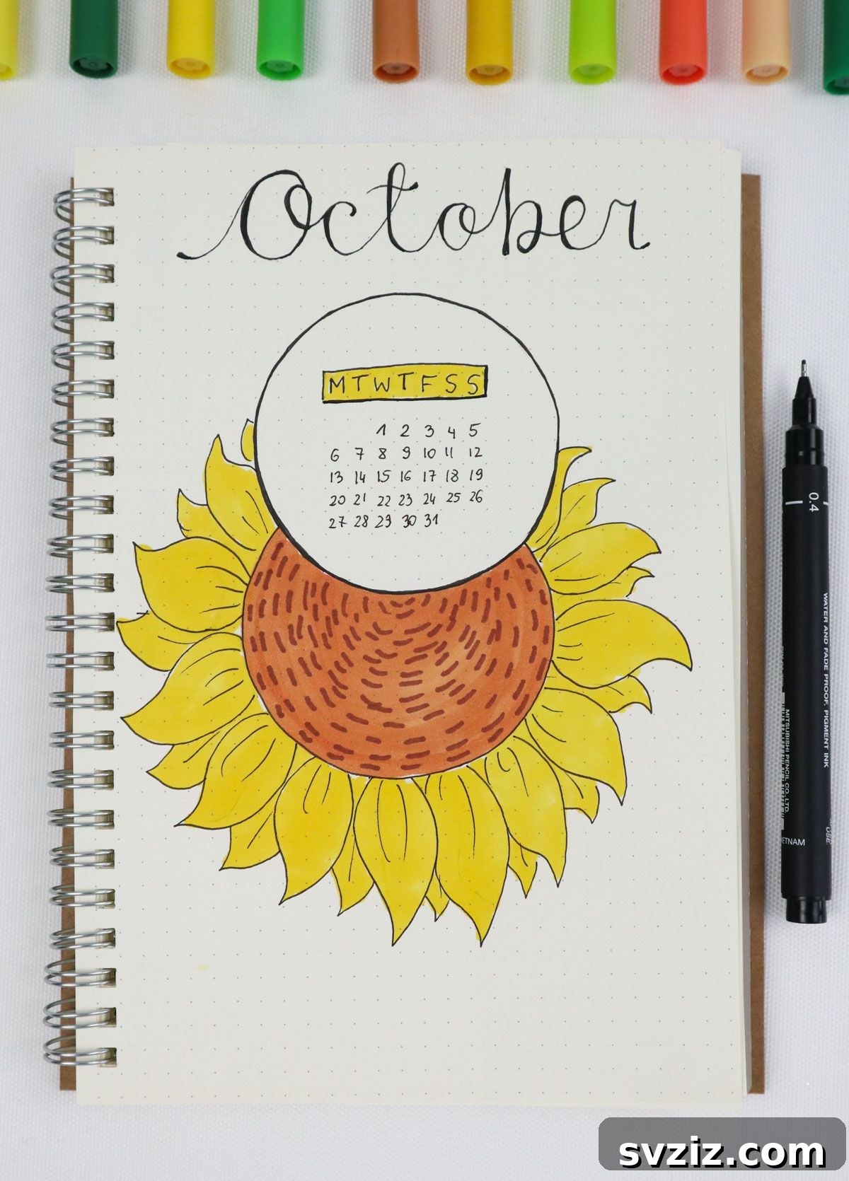 25 Radiant Sunflower Bullet Journal Designs 23 bullet journal Monthly Cover Page idea