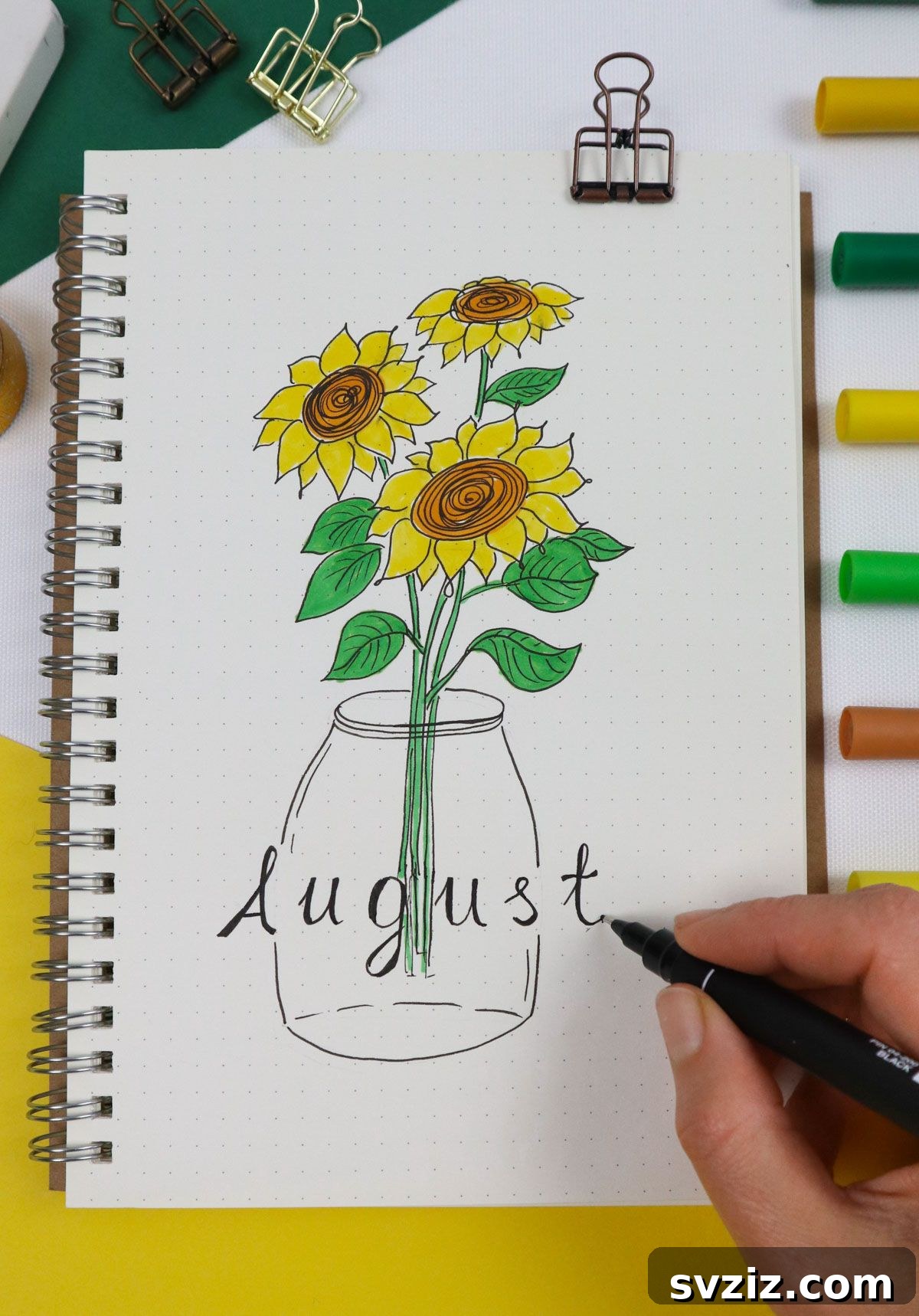 25 Radiant Sunflower Bullet Journal Designs 9 Monthly Cover Page for bullet journal
