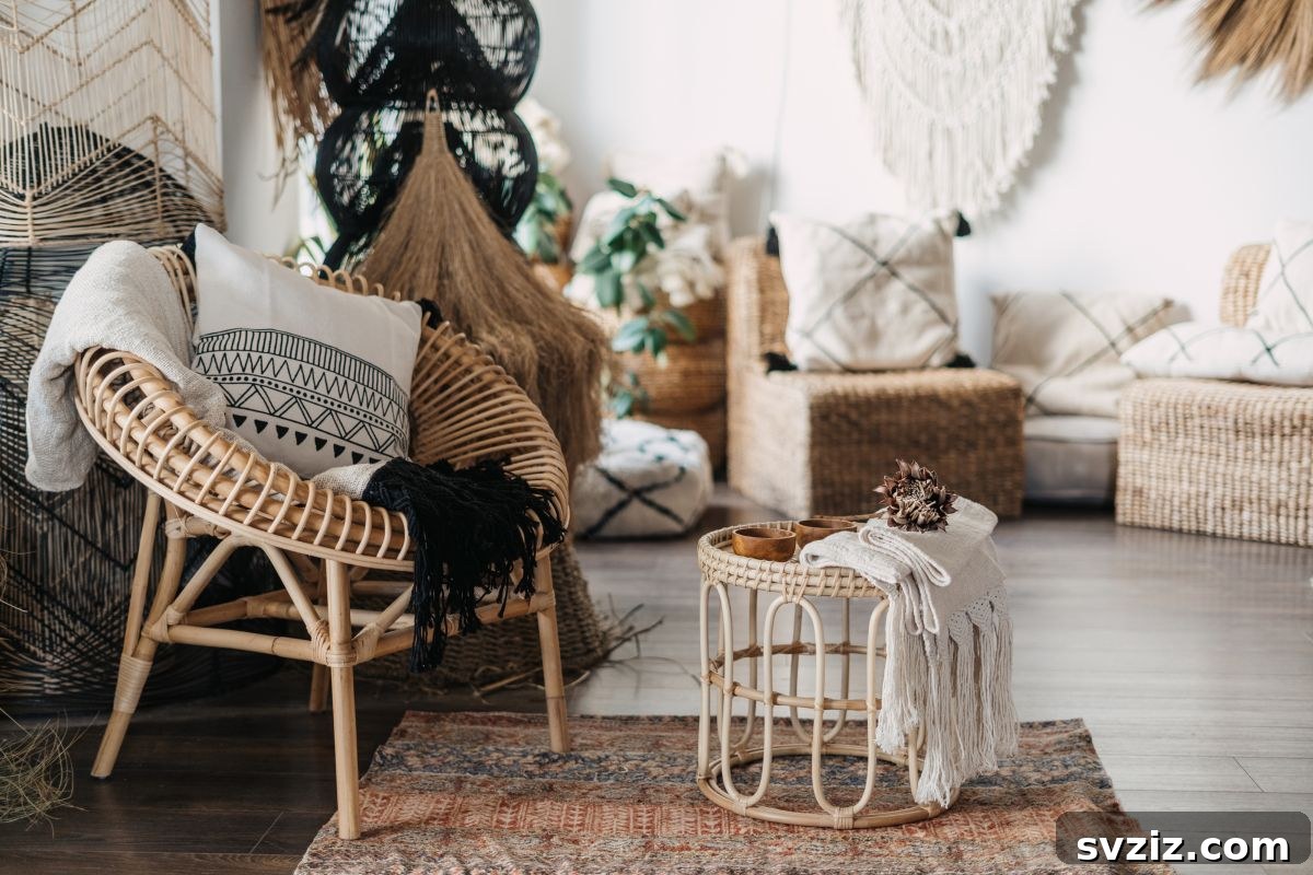 Wicker End Table