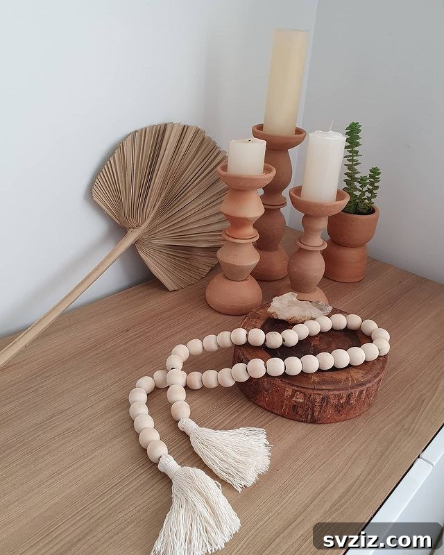 Wooden Bead Tassel