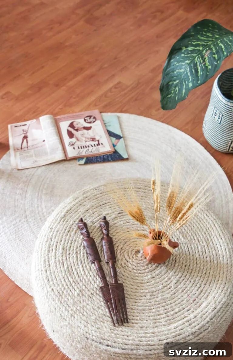 31 Bohemian Living Room Inspirations 11 Tire Ottoman