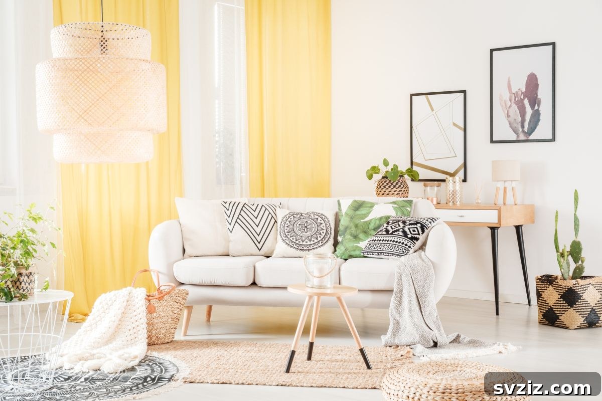 31 Bohemian Living Room Inspirations 14 Patterned Pillows