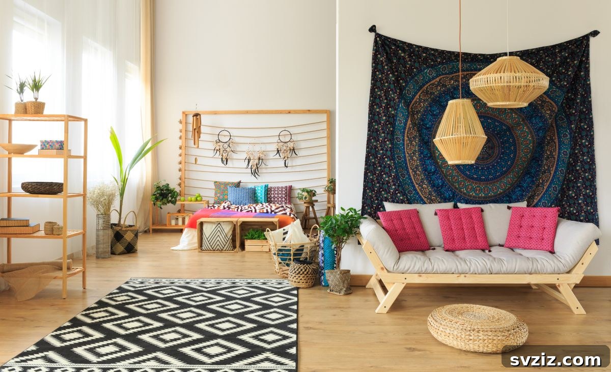 31 Bohemian Living Room Inspirations 31 Wooden Crates