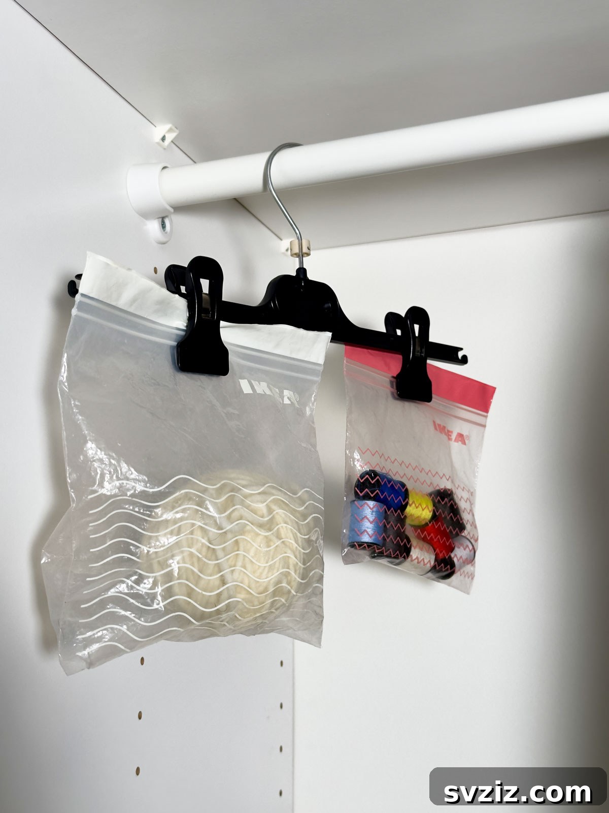 21 Clever Ways to Declutter Your Home Without Spending a Fortune 4 Use Hangers with Plastic Bags to Store Craft Supplies