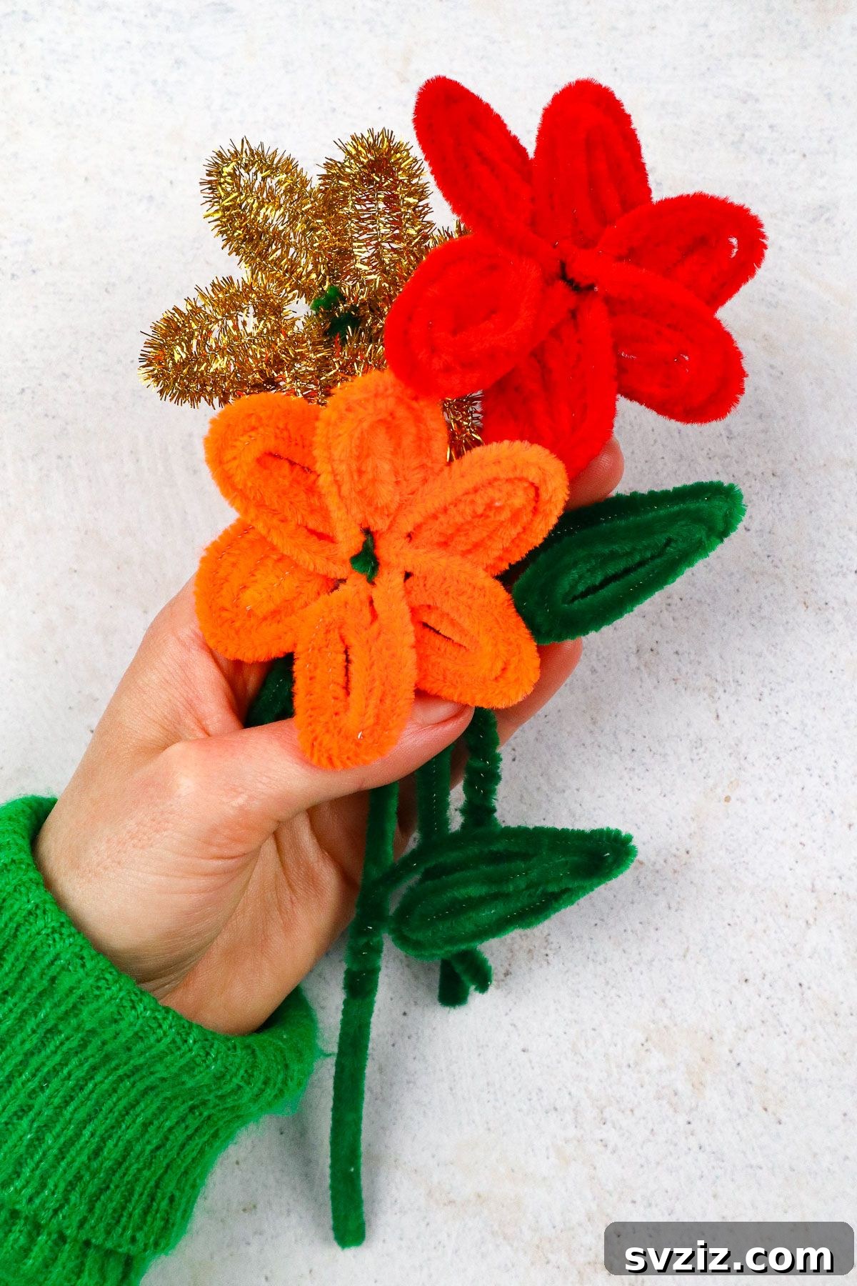 Fuzzy Floral Creations 11 A creative display of multiple pipe cleaner flowers, showcasing their potential as versatile craft items.