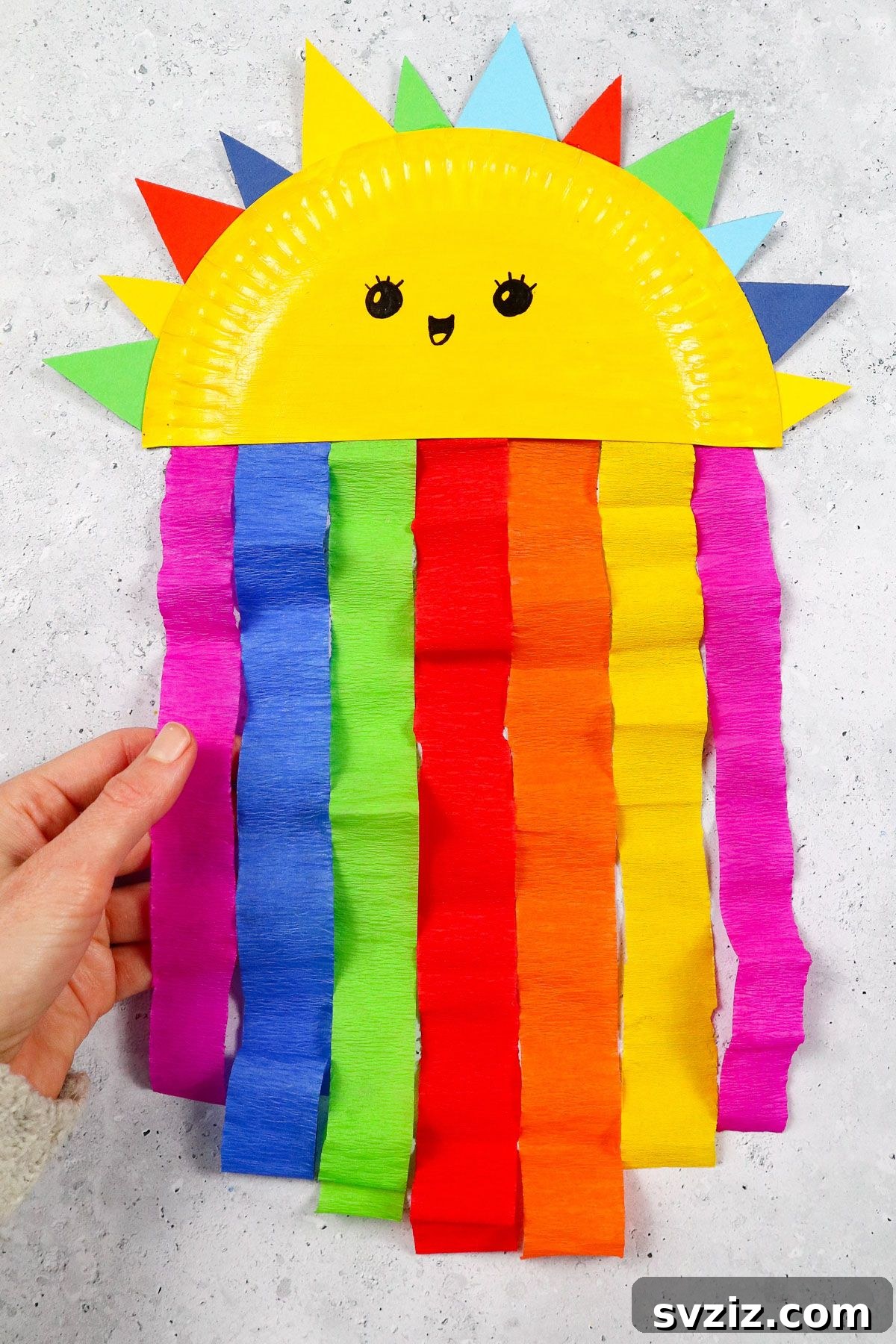 Craft Your Paper Plate Rainbow 5 Paper plate rainbow craft hanging as decor