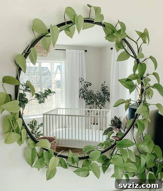 21 Ways to Create a Bedroom Oasis with Plants 23 vined mirror