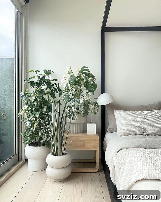 21 Ways to Create a Bedroom Oasis with Plants 6 Mixed Sizes Together