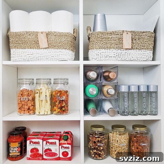 21 Genius Cupboard Organization Hacks 12 Baskets for Paper Goods for organized and aesthetic storage