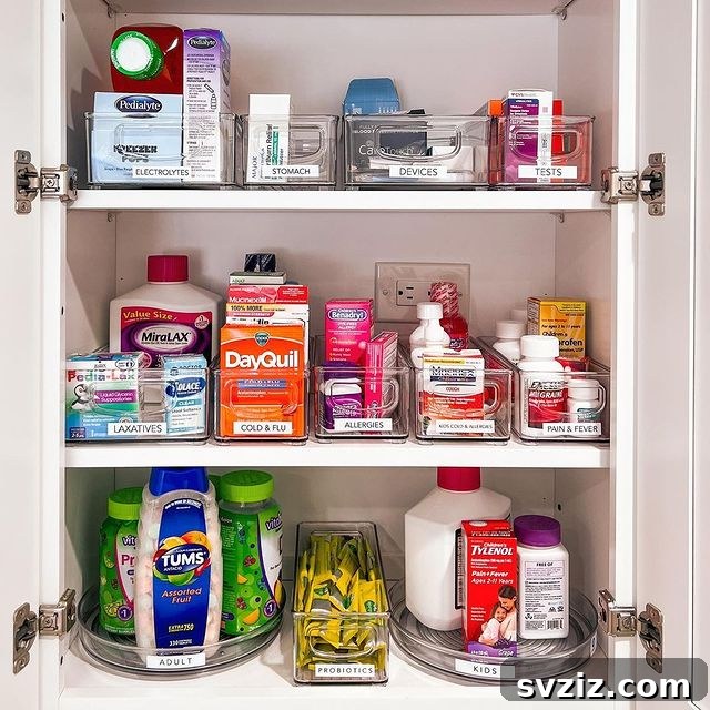 21 Genius Cupboard Organization Hacks 16 Organized medicine cabinet for easy access and safety