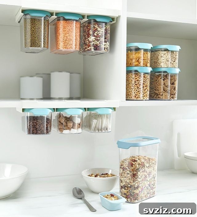 21 Genius Cupboard Organization Hacks 22 Hanging Container Storage for easily accessible food items