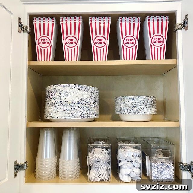 21 Genius Cupboard Organization Hacks 7 Dedicated party cupboard for entertaining essentials