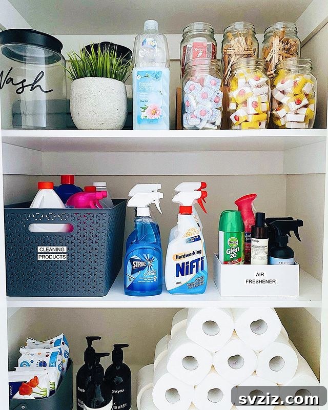 21 Genius Cupboard Organization Hacks 9 Organized linen and cleaning closets for a tidy home