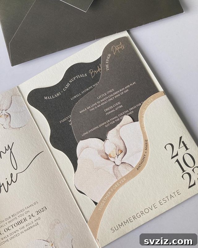 31 Inspiring Wedding Stationery Designs 23 Trifold Pocket with Die-Cut Pages