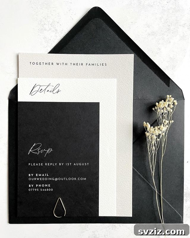 31 Inspiring Wedding Stationery Designs 10 Minimal Black and White
