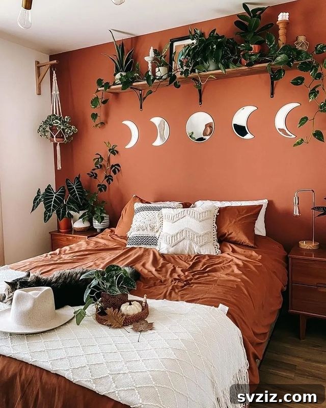 27 Captivating Dark Boho Bedroom Designs 16 Layered Rugs in a Dark Boho Bedroom