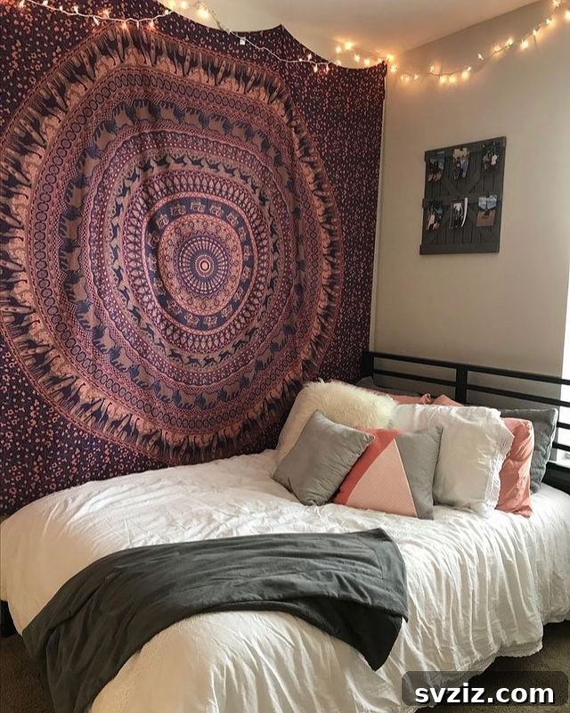 27 Captivating Dark Boho Bedroom Designs 17 Tapestry as a Dark Boho Focal Point