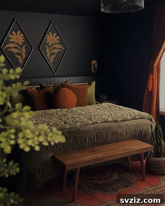 27 Captivating Dark Boho Bedroom Designs 10 Botanical Statement Prints for Dark Boho Decor