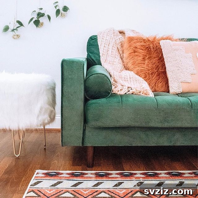 Bohemian Room Decor: 41 Inspiring Ideas 16 Green Couch