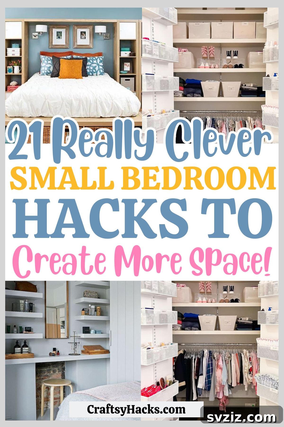21 Ingenious Ways to Transform Small Bedrooms 2 Transform your small bedroom with innovative storage and space-saving furniture. Maximize your space with practical and stylish organization solutions.