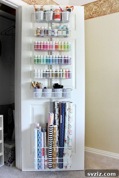 Craft Room Magic: Smart Hacks for Small Spaces 15 door storage