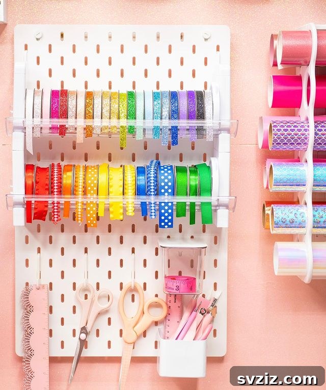 Craft Room Magic: Smart Hacks for Small Spaces 25 ribbon organizer