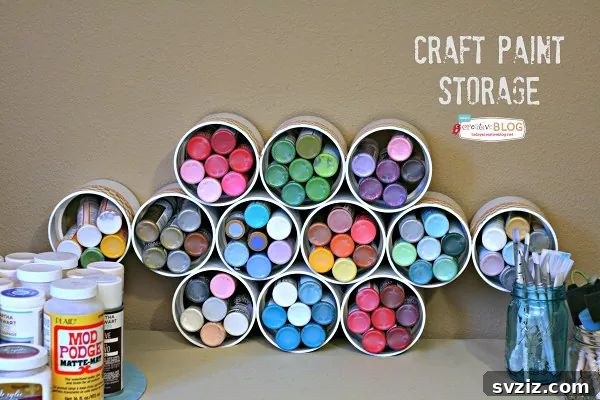 Craft Room Magic: Smart Hacks for Small Spaces 29 DIY Paint storage