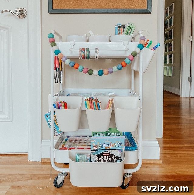 Craft Room Magic: Smart Hacks for Small Spaces 6 art cart