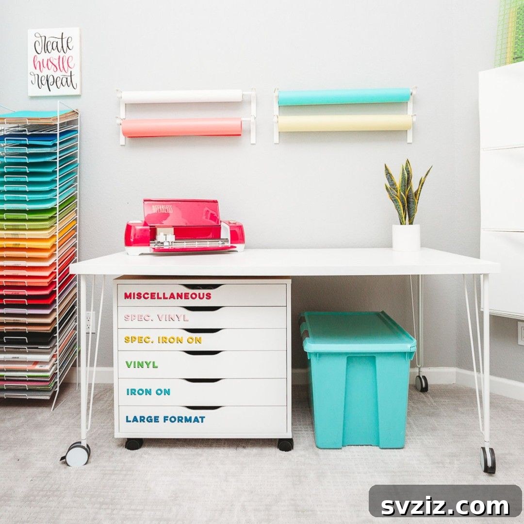 Clear Labeled Drawers for Crafts