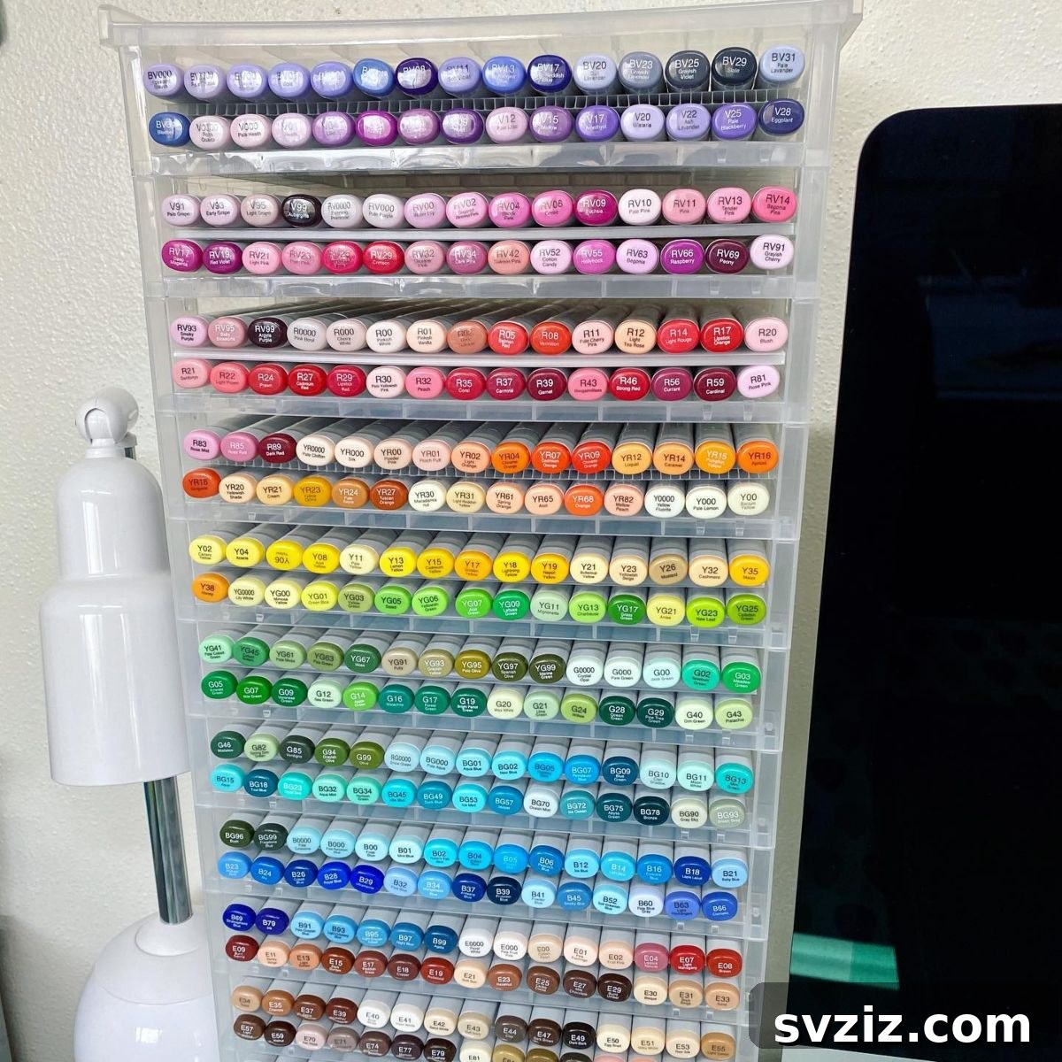 Rainbow Color-Coded Marker Storage