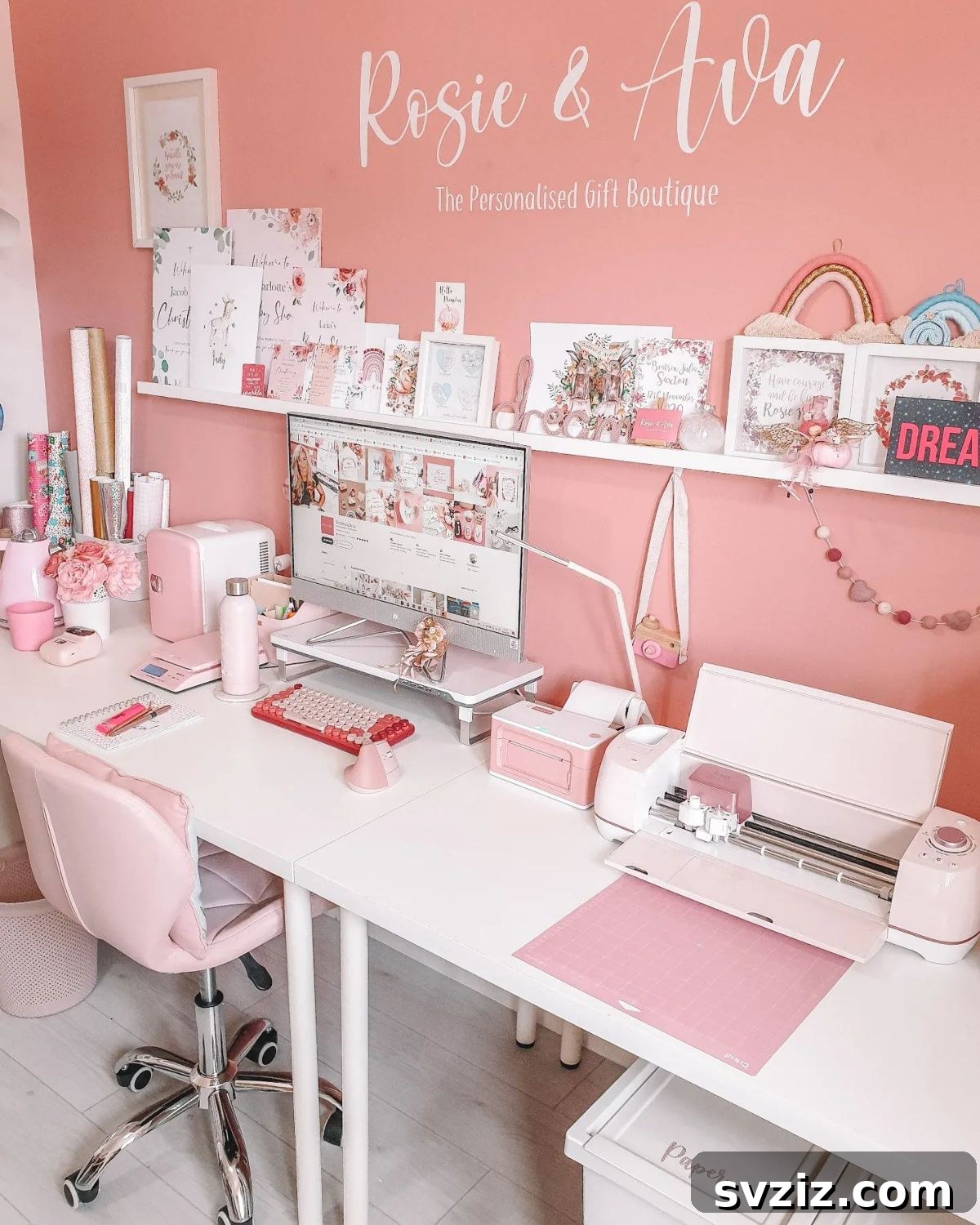 Pink Aesthetic Craft Room Decor