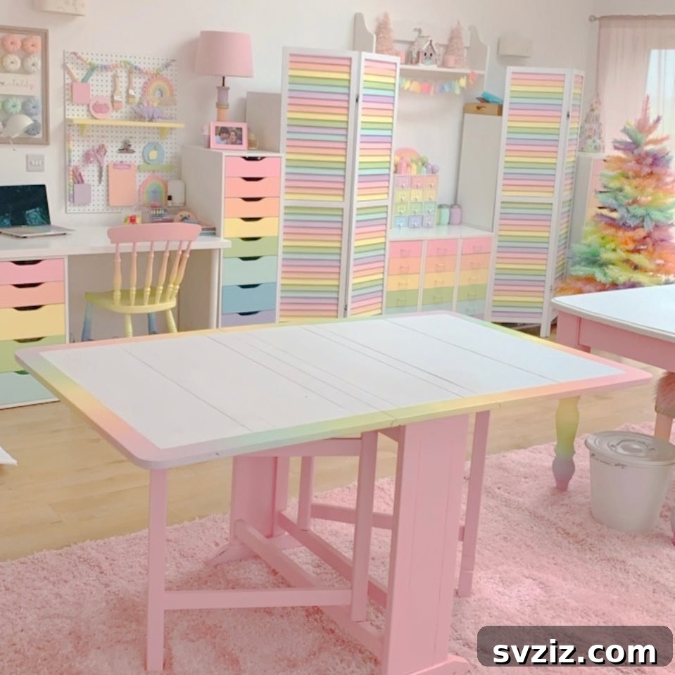 Calming Pastel Craft Room Design