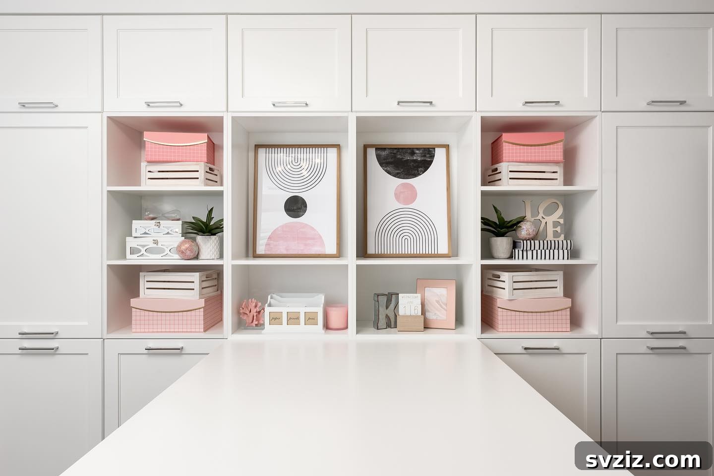 Modern Craft Room Cabinetry