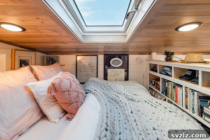 Ingenious Storage Hacks from Tiny Homes 12 Long Bookshelf in a Tiny House