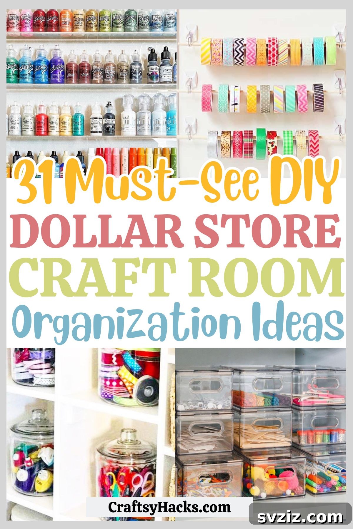 31 Dollar Store DIY Craft Room Organization Hacks 2 DIY Dollar Store Craft Room Organization Ideas