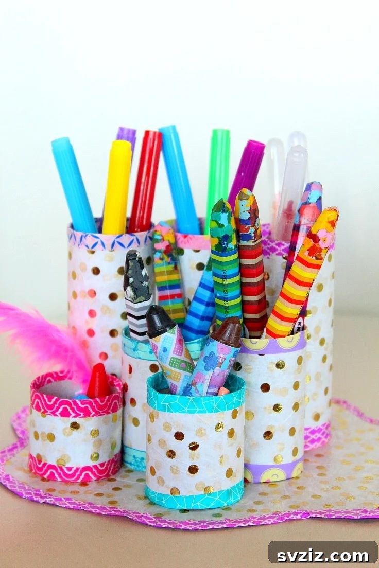 Paper Tube Pencil Holder