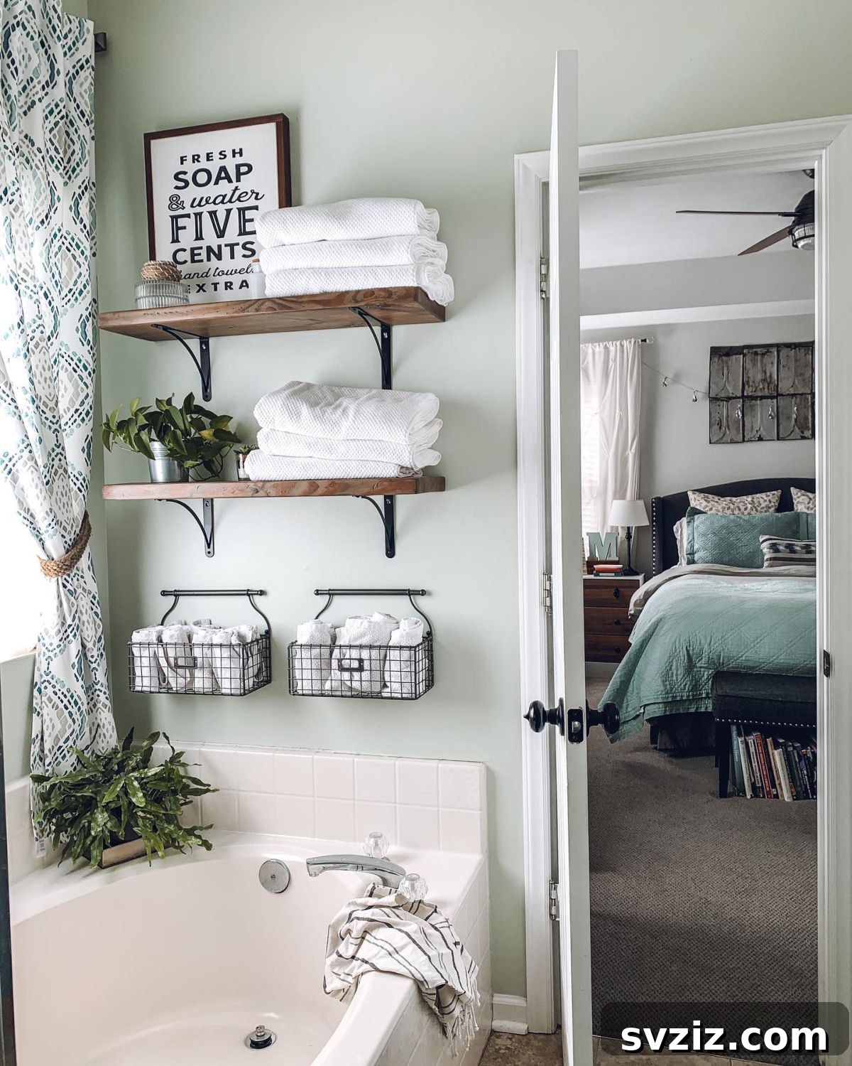 31 Genius Vertical Storage Hacks 4 Floating shelves used for decorative and functional storage in a modern home