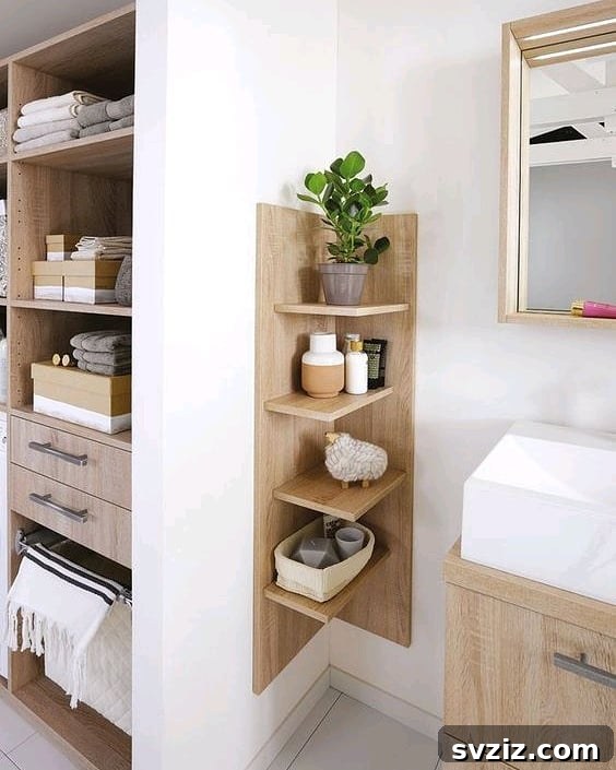 31 Genius Vertical Storage Hacks 6 Stylish corner shelf for maximizing space in a room