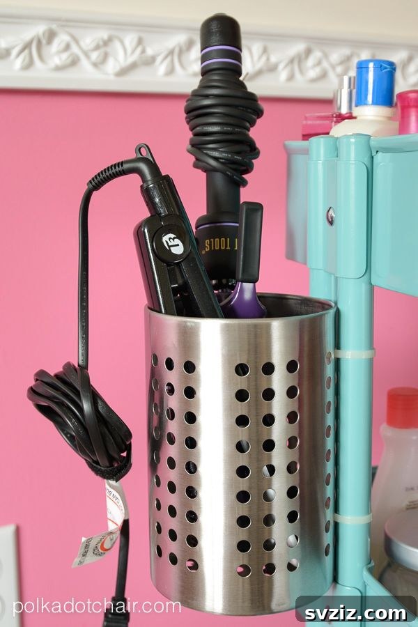 IKEA utensil caddy for storing beauty appliances