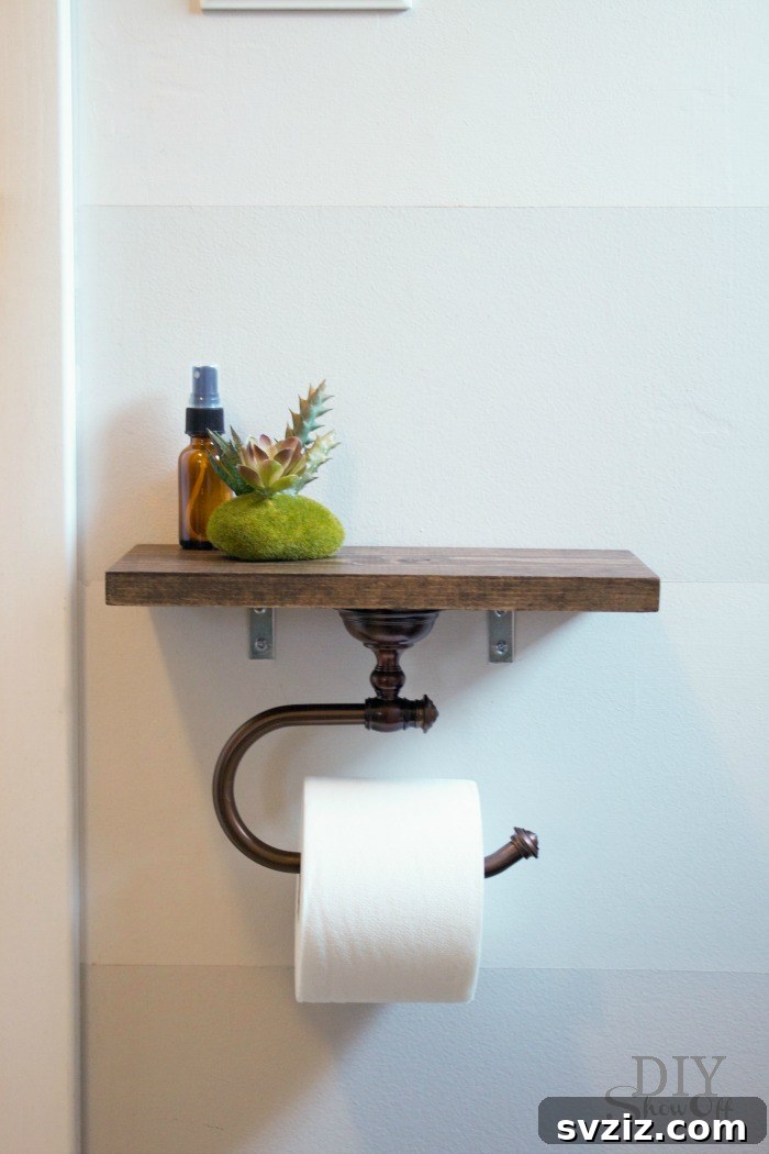 Design Your Organized Oasis: Stylish DIY Projects 16 Toilet Paper Holder with Shelf