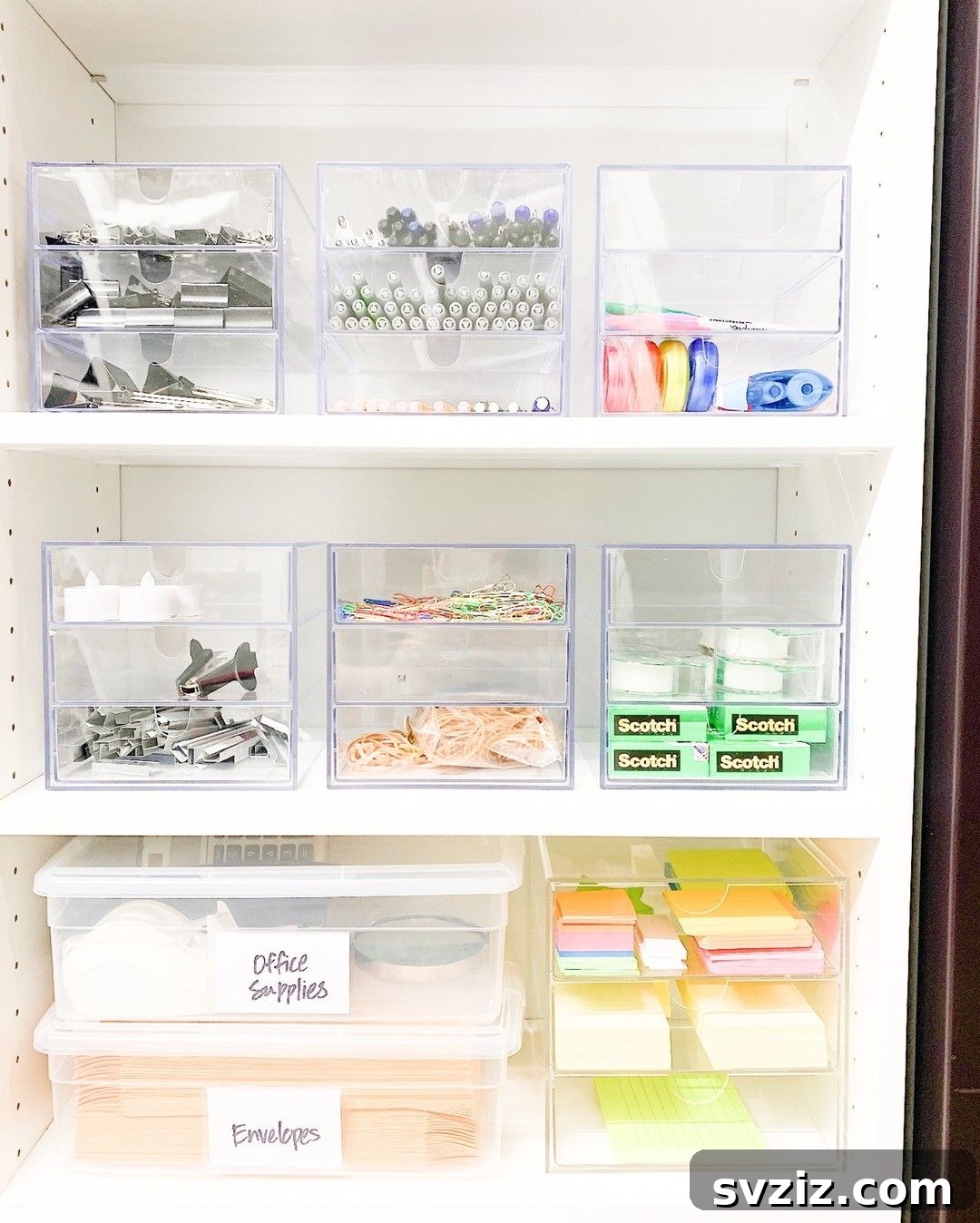 21 Genius Office Supply Organization Solutions 9 clear containers