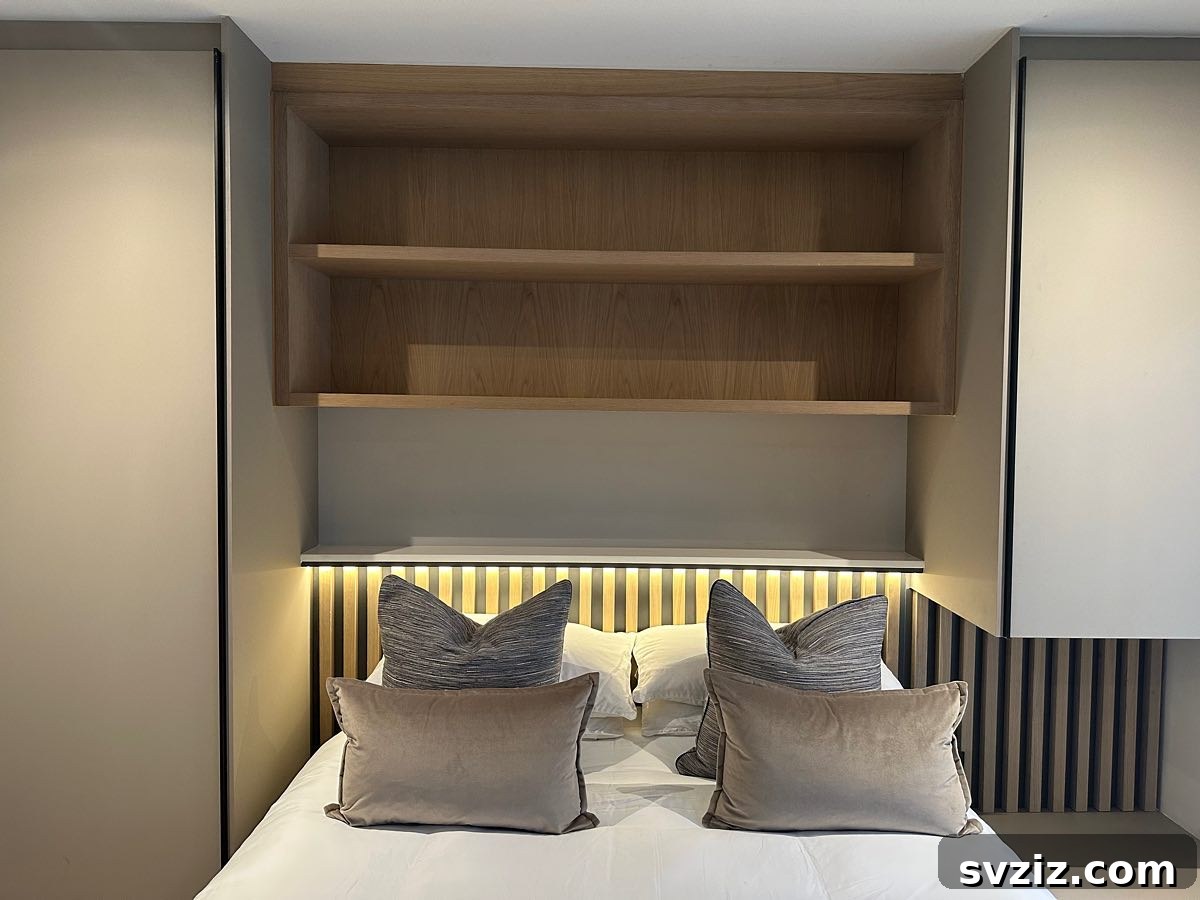 above bed shelving