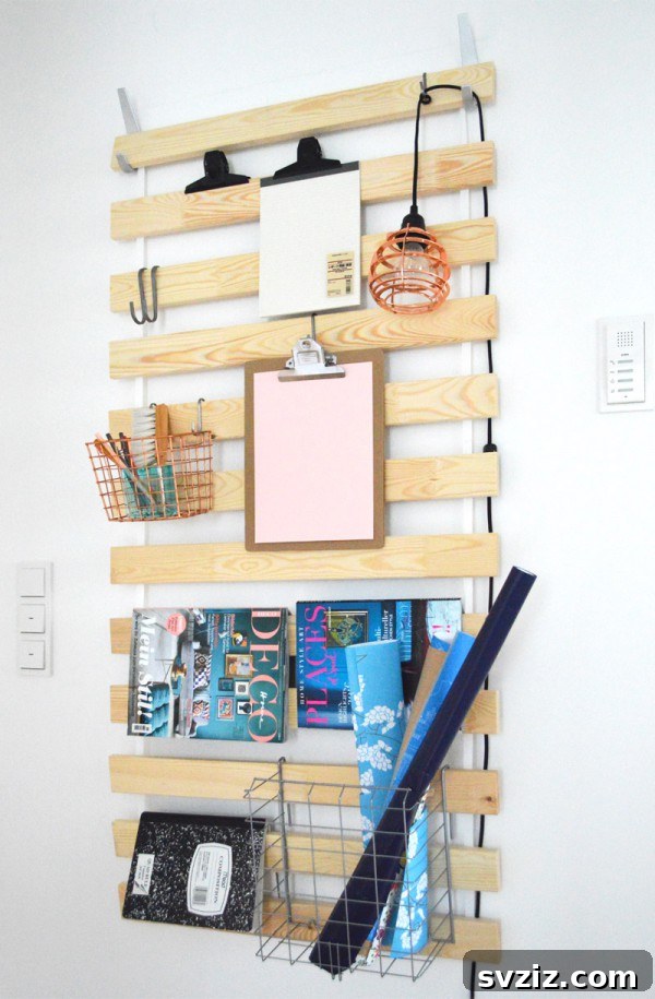 21 Genius IKEA Transformations for Your Home 3 IKEA Luröy Bed Slat repurposed into a functional and decorative wall hanger