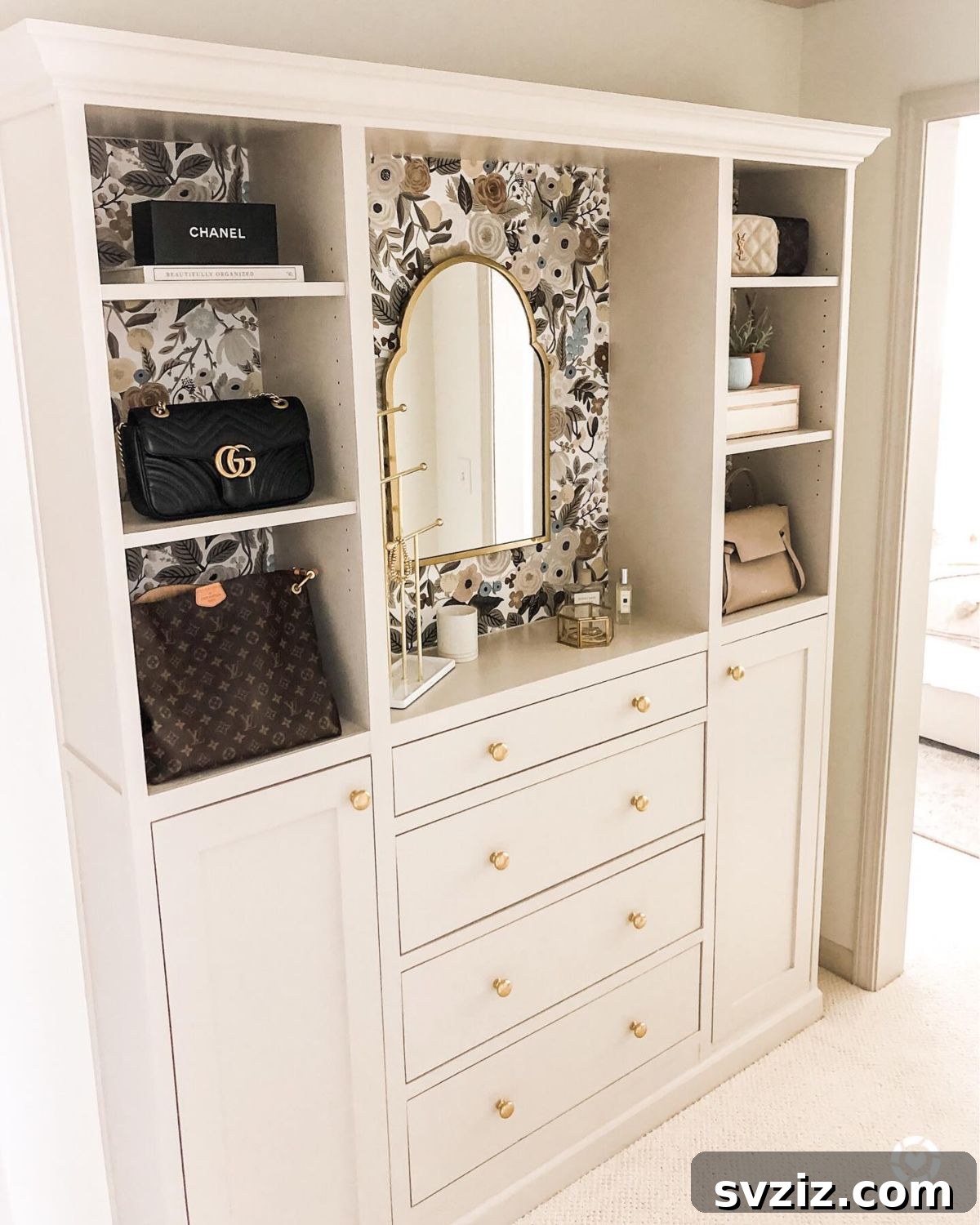21 Genius IKEA Transformations for Your Home 21 IKEA Billy bookcases, drawers, and doors combined to create a comprehensive built-in dresser