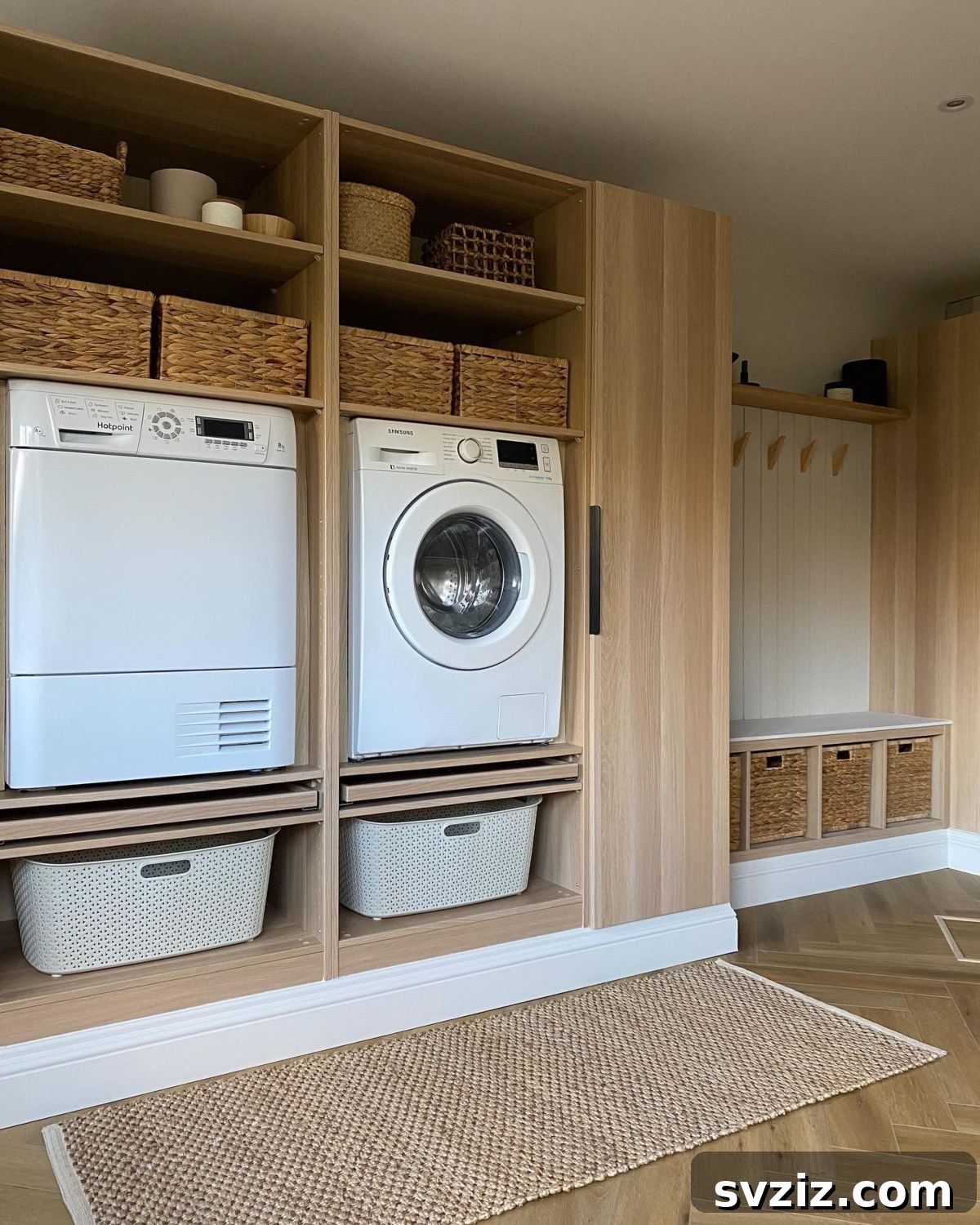 21 Genius IKEA Transformations for Your Home 5 IKEA Pax wardrobes transformed into a seamless washer and dryer storage unit